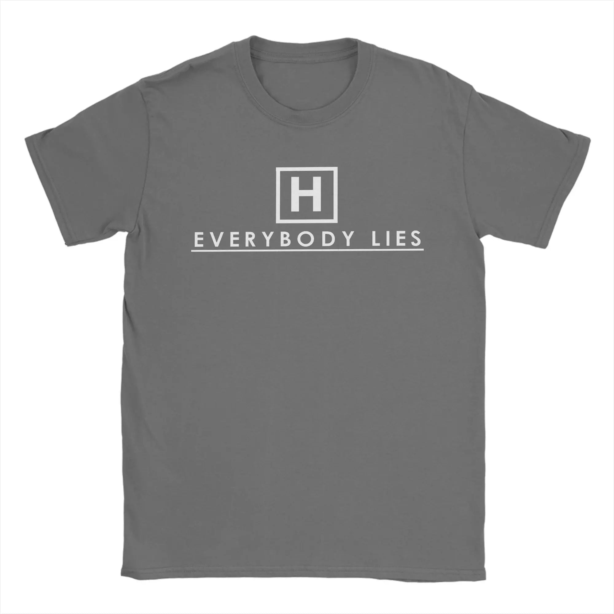 Men T-Shirts Dr Gregory House MD Vintage 100% Cotton Tees Short Sleeve Everybody Lies  T Shirts O Neck Clothes Adult