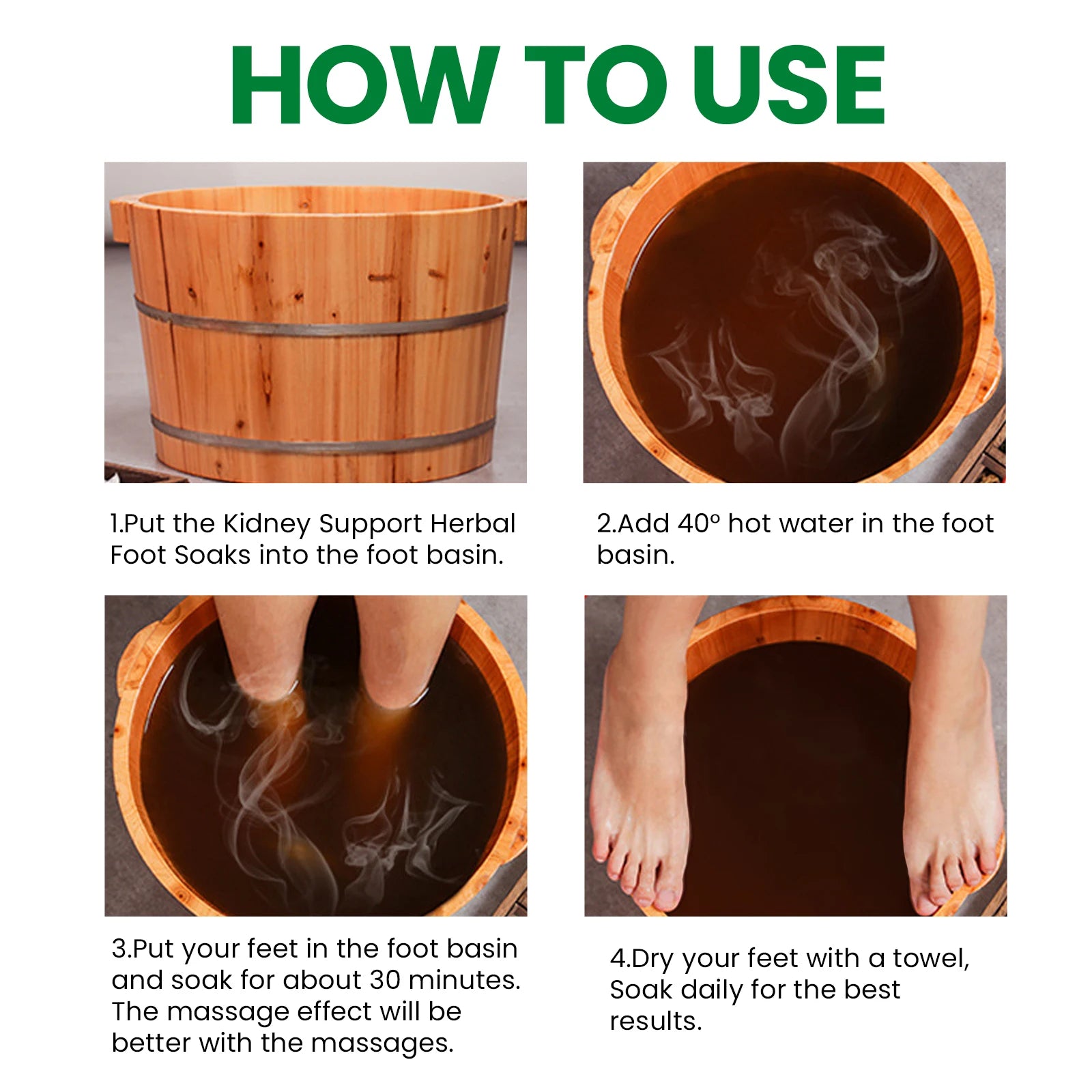 Kidney Disease Foot Soak Herbal Essence Gentle Cleansing Detoxifying Purifying Nourishing Foot Care for Sleep and Body Care