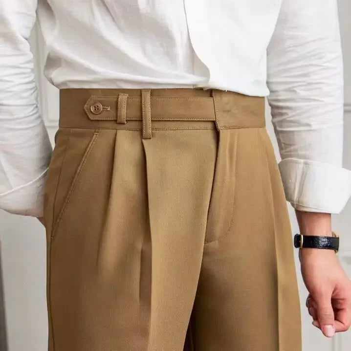 Classic Pleated Business Suit Trousers