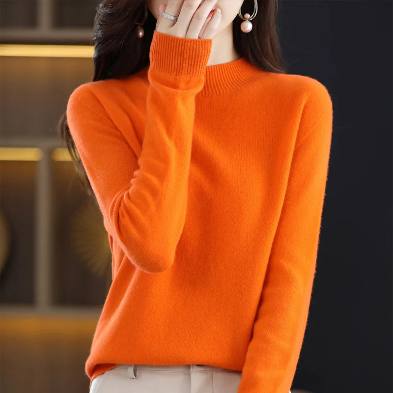 Merino Wool Mock Neck Pullover