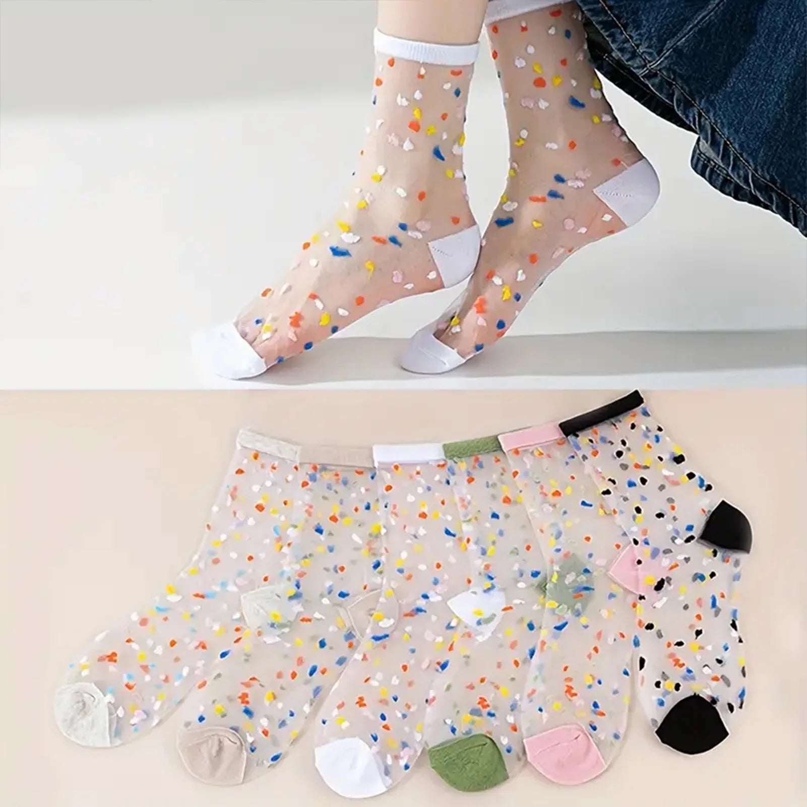 Sheer Lace Summer Spot Socks