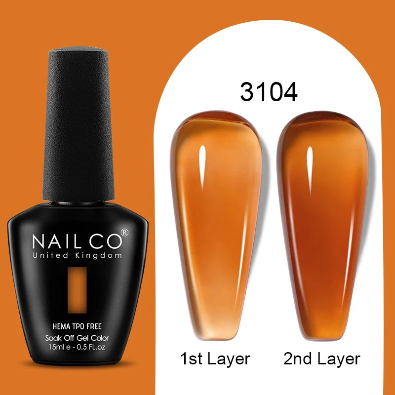 NAILCO 15ml Colorful Jelly Gel Nail Polish Gorgeous Color HEMA TPO FREE Soak Off UV LED Semi Permanent Long Wear Gel Varnish