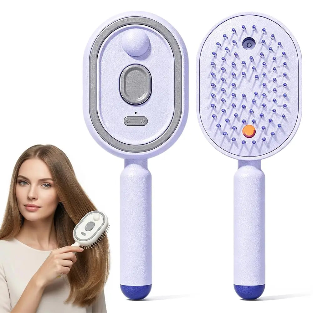 Rechargeable Hairs Massage Brush 3-in-1 Electric Spray Air Cushion Massage Comb for Frizzy Hair Scalp Care Relieve Hair Tangles