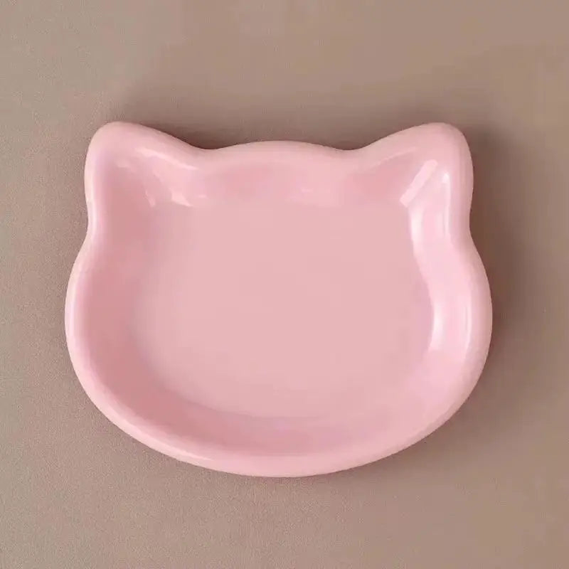 Pastel Cat Head Feeding Dish