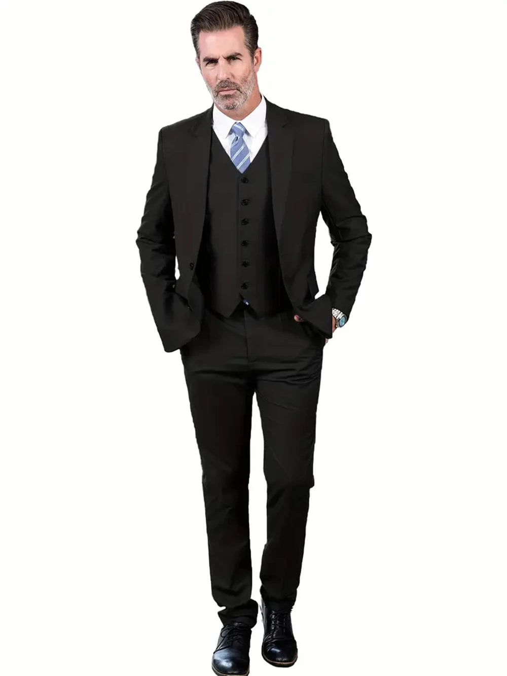 Notch Lapel Three-Piece Suit