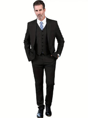 Notch Lapel Three-Piece Suit