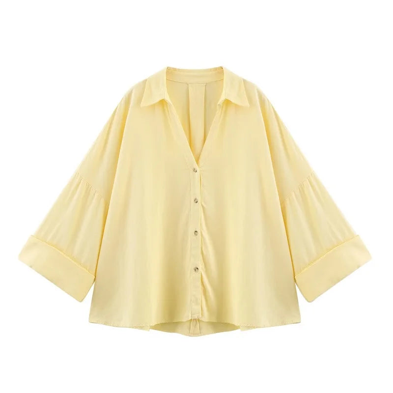 Striped Oversize Summer Shirt Women