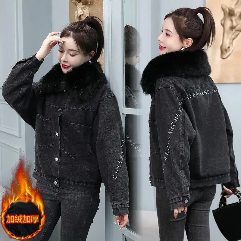 Coats Jean Jackets Women 2025 Winter Denim Jacket Designer Very Warm Latest Fashion High Quality Woman Coat Overcoat Cowgirl
