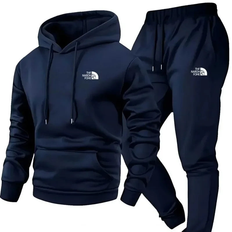 Couple Tracksuit,Printed Hoodie‑Two‑Piece Men Women Set