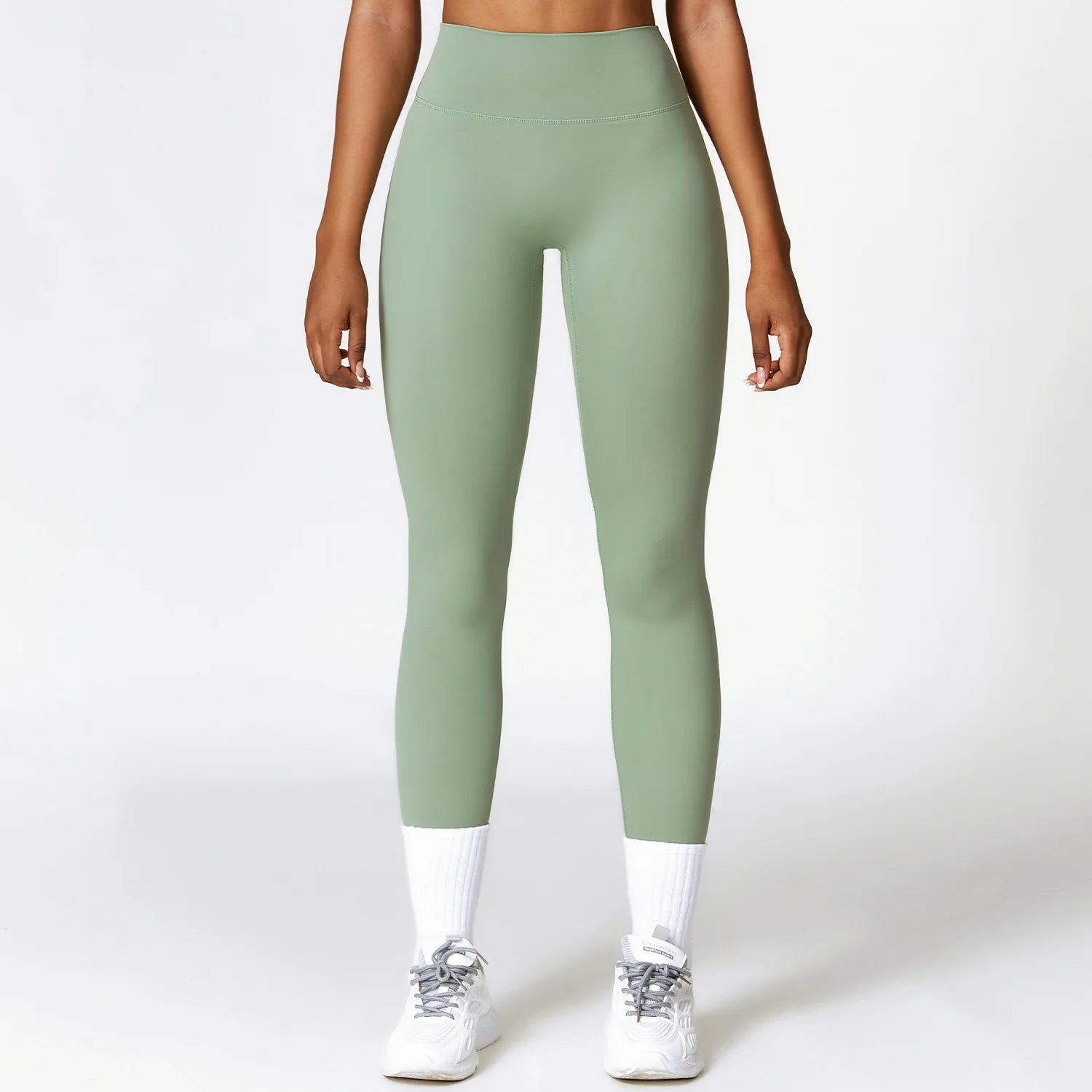 Fitness Leggings High Rise Hip Lift Brushed Soft Material For Ladies Outdoor Elastic Slim Fit Outer Wear Sports Tight Pants