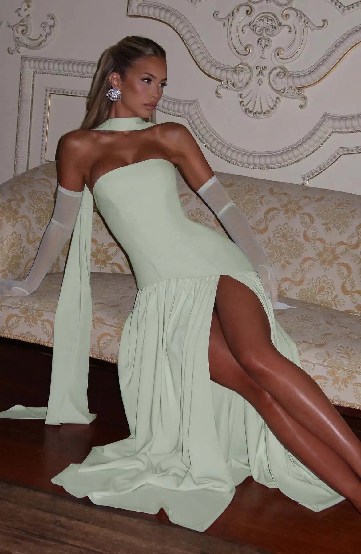 Chiffon Lace Ethereal Evening Gown