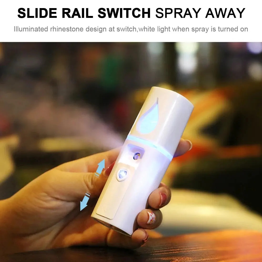Nano Facial Mister Portable Mist Sprayer with Mirror Mini Cool Mist Spray for Skin Care Facial Body Moisturized