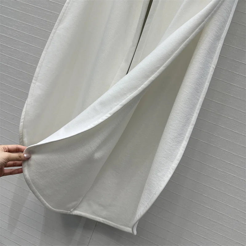 Elastic Waist Cotton Wide Pants