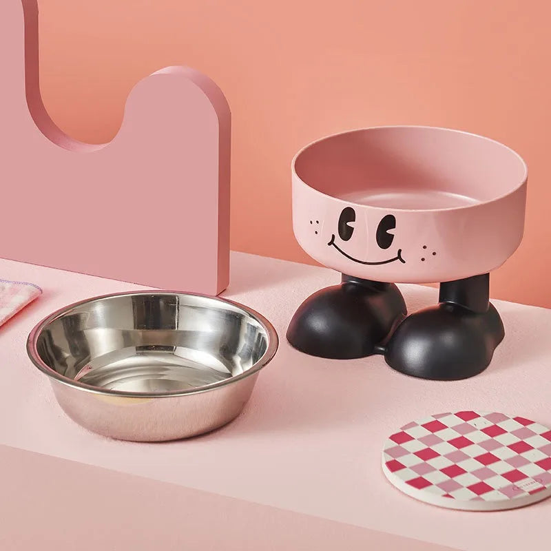 Smiling Face High-Leg Steel Bowl