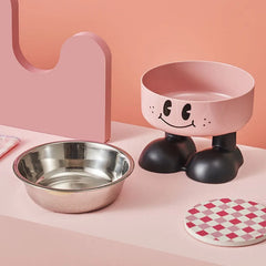 Smiling Face High-Leg Steel Bowl