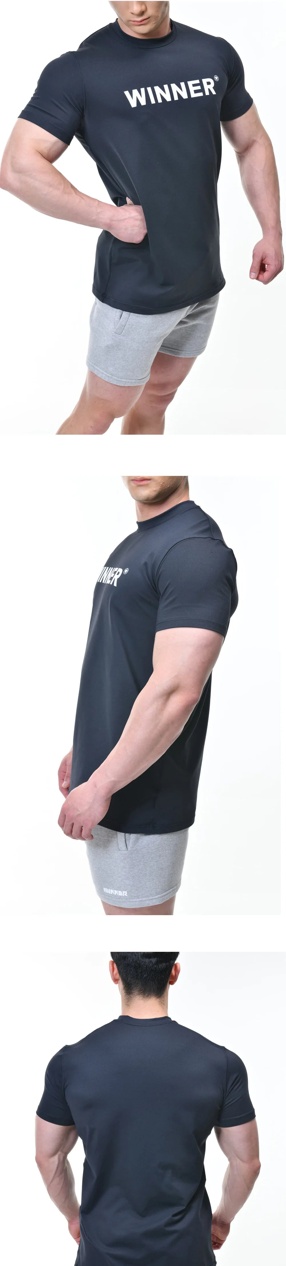 Men Muscle Shirt Slim Fit Bodybuilding Tshirt Men Workout Fitness Shirts Top Tees
