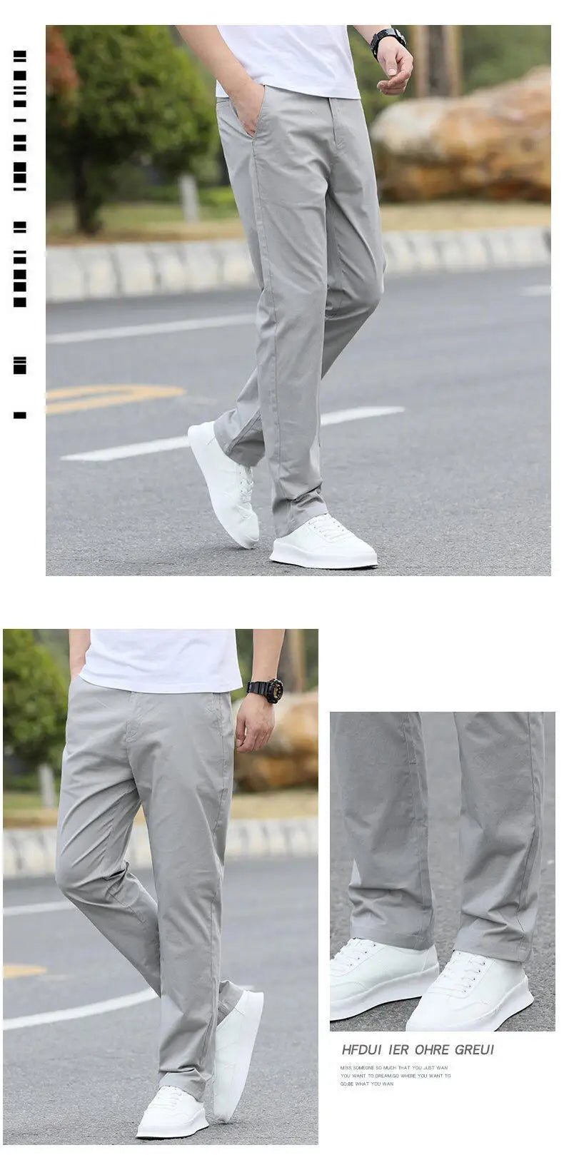 Men's High-Quality Chinos -Cotton Casual Trousers - Breathable Straight Pants (Sizes W28-w40)