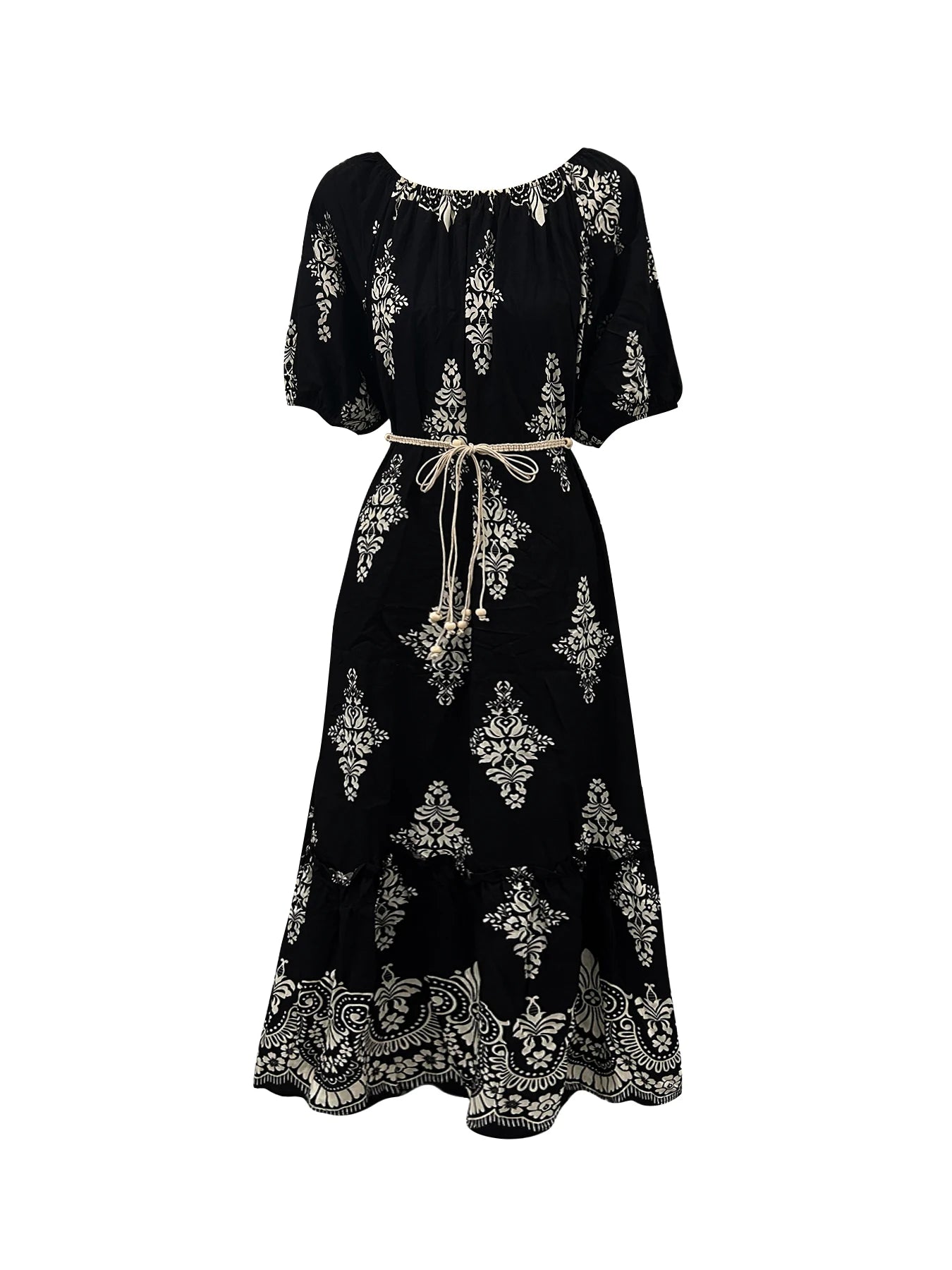 Women's Summer Dresses Casual Short Sleeve Crewneck Dress