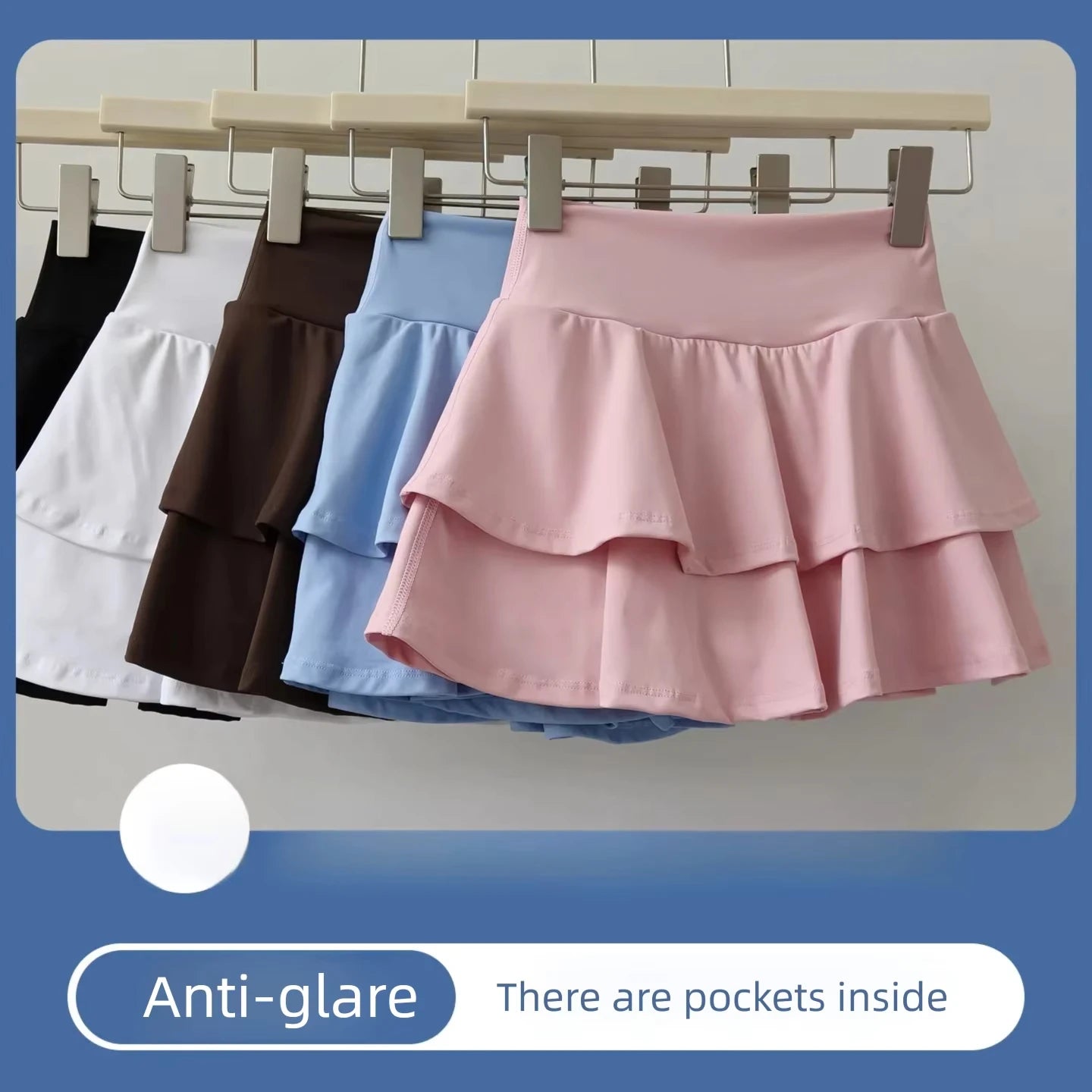 Cake Skirt Anti-exposure Tennis Sports Skirt High-waisted Quick-drying Badminton A-line Skirt Fitness Dance Yoga Shorts Clothing