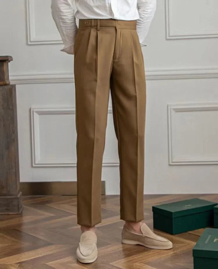 Classic Pleated Business Suit Trousers