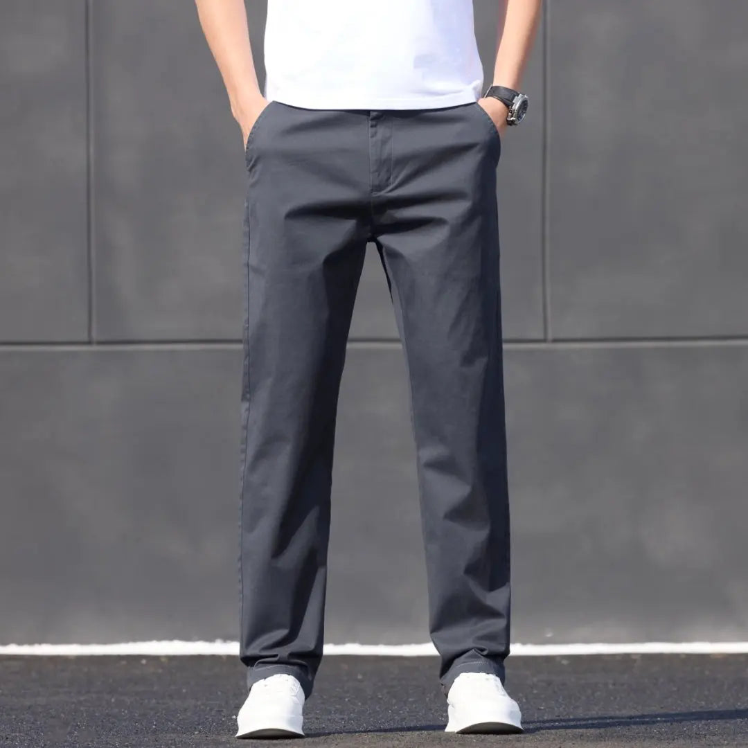 Stretch Cotton Straight Golf Trousers