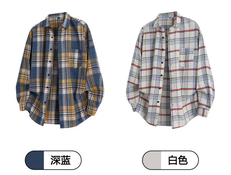 Plaid Casual Autumn Long Shirt