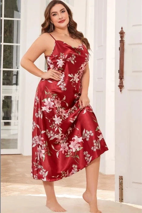 Plus Size Silk Slip Nightgown