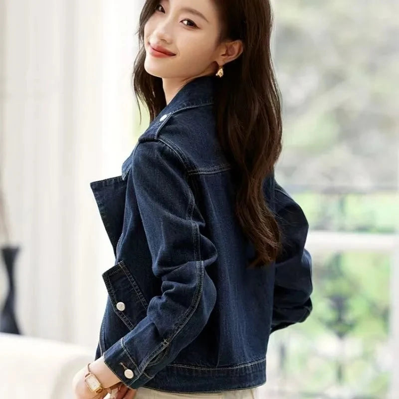 Women's Cowboy Coat Spring Summer Self Cultivation Versatile Ladies Denim Jacket Fashion Comfortable Lady Blazer Outerwear