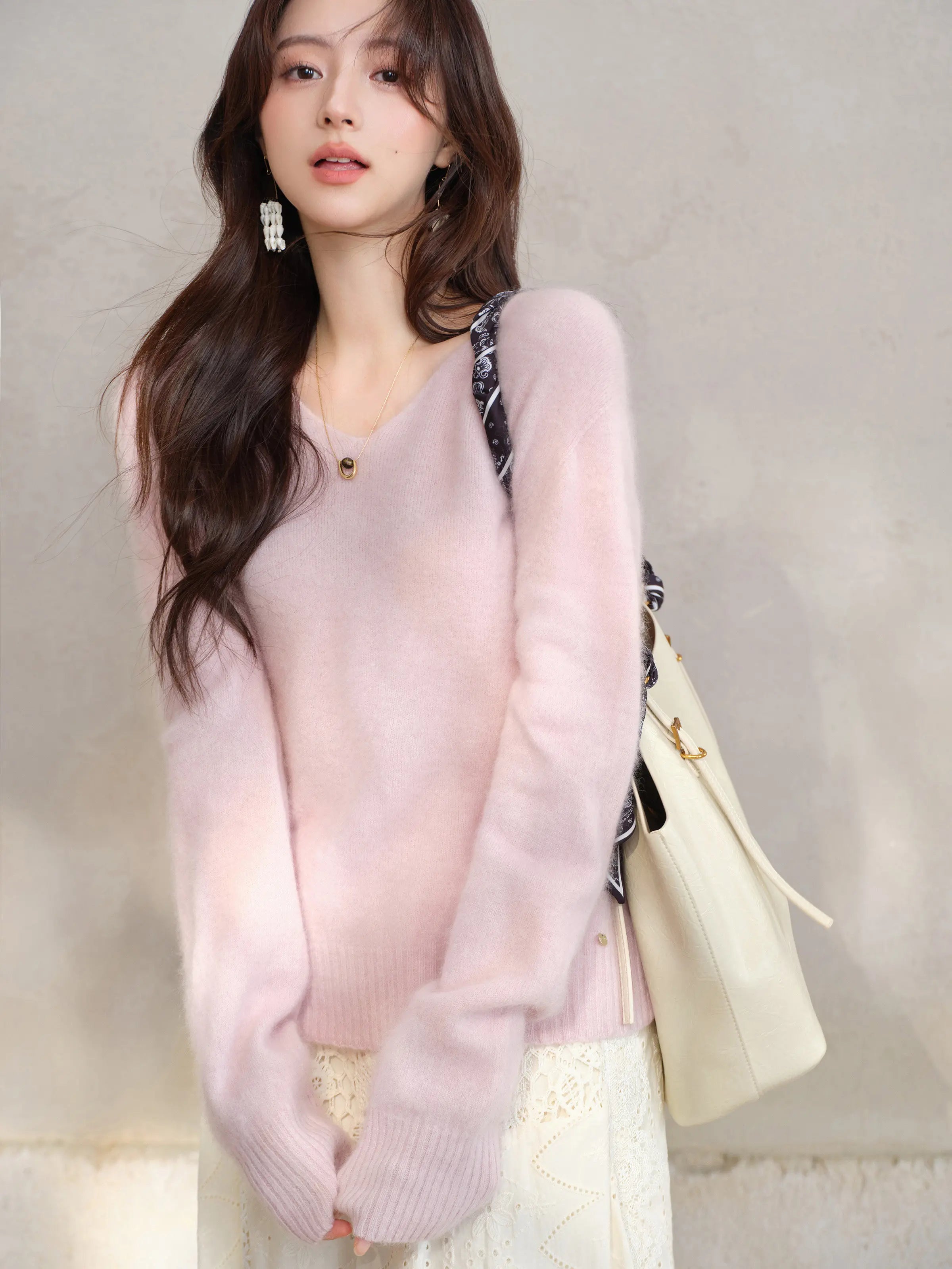 Elegant Wool Knit Skirt Set