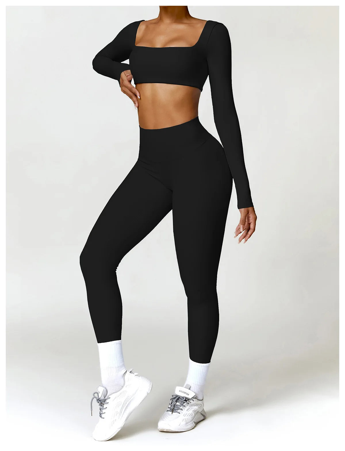 Summer 2PCS Yoga Suit Sports Set Women Quick-Dry Gym Set Women Tracksuit Running Workout Long Sleeve Sports Shirt Yoga Clothing