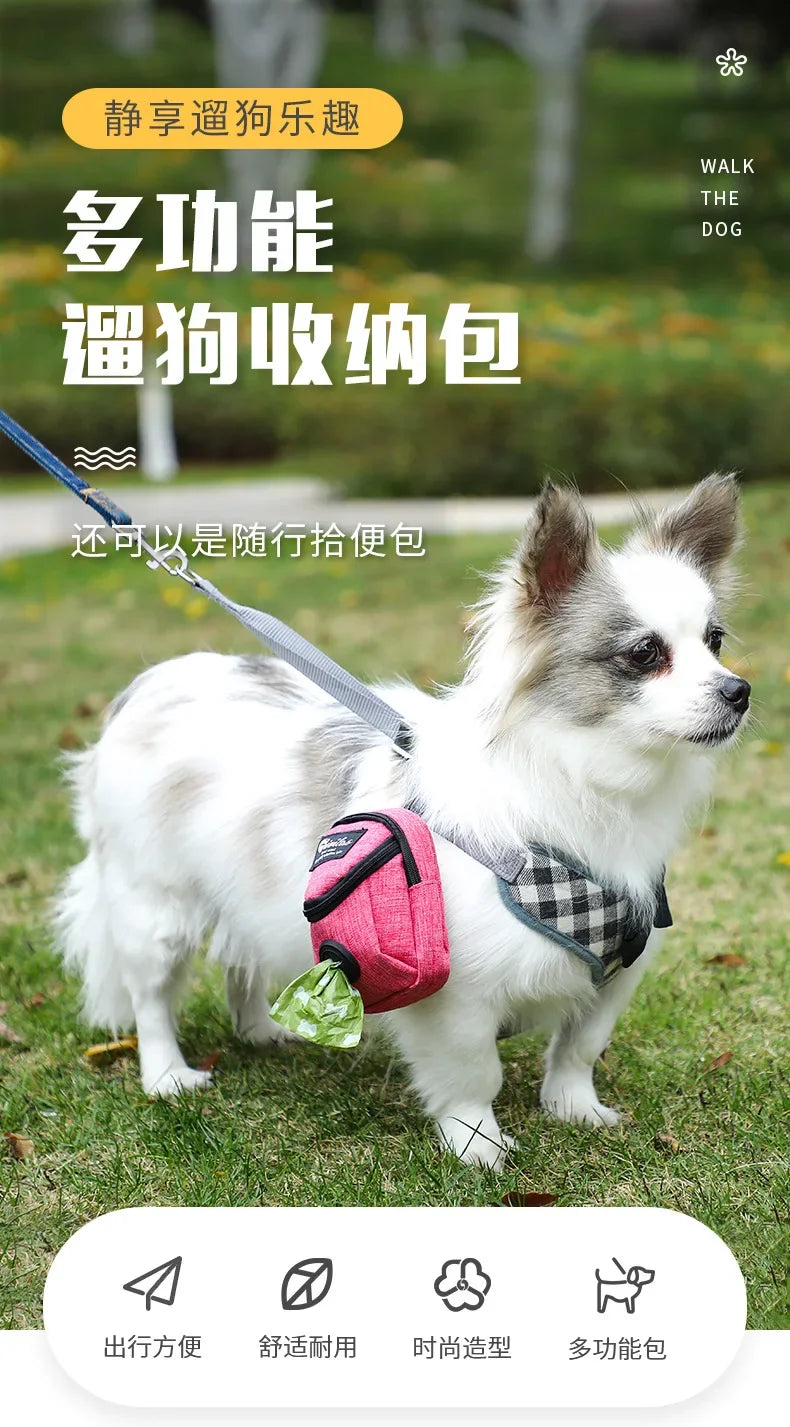 Portable Dog Training Treat Bag Outdoor Pet Dog Treat Pouch Puppy Snack Reward Waist Bag Dog Poop Bag Dispenser Pet Accessories