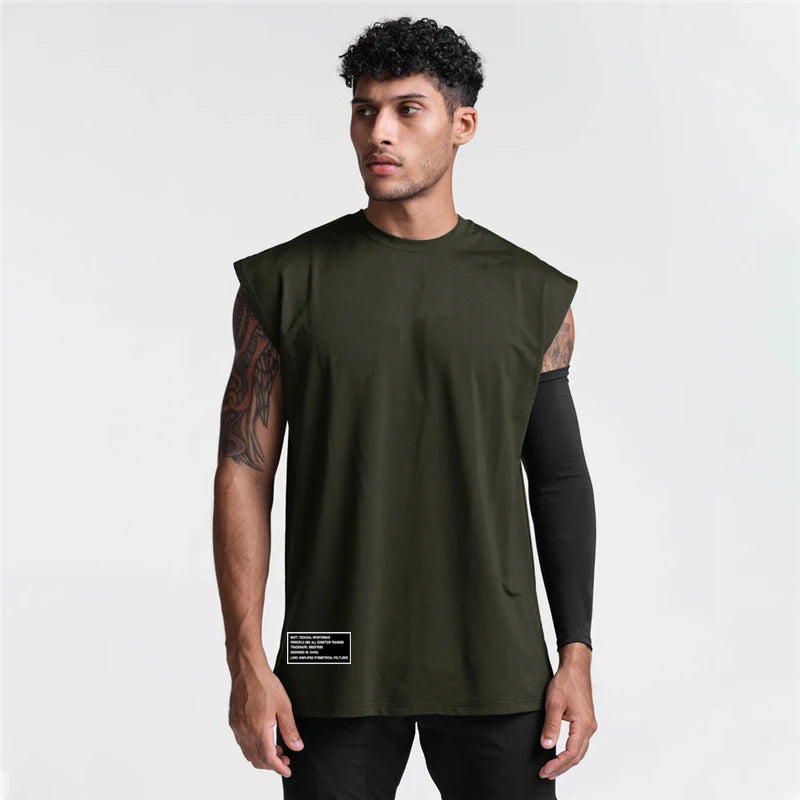 Gym Bodybuilding Tank Tops Mens Fitness Training Sleeveless Shirt Workout Muscle Vests Mesh Breathable Quick Dry Loose Singlets