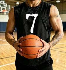 SPORTS 7 New Men Tank Tops Sleeveless Shirt Polyester Mesh Material Quick Dry Breathable Men Workout Fitness Basketball Top Tee