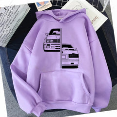 New Autumn Winter Car Hoodies Fashion Mens Stylish Cars Design Hooded Men Sweatshirts Hoody Man Purple Hip Hop Harajuku Hoodie