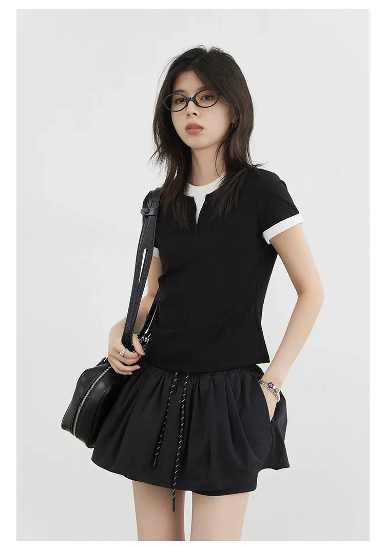 Color Contrast Patchwork Sport Tee