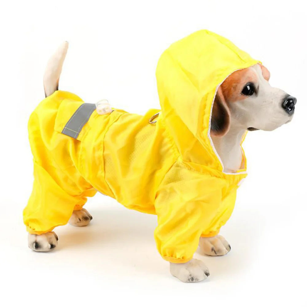 Casual Waterproof Puppy Rain Jumpsuit