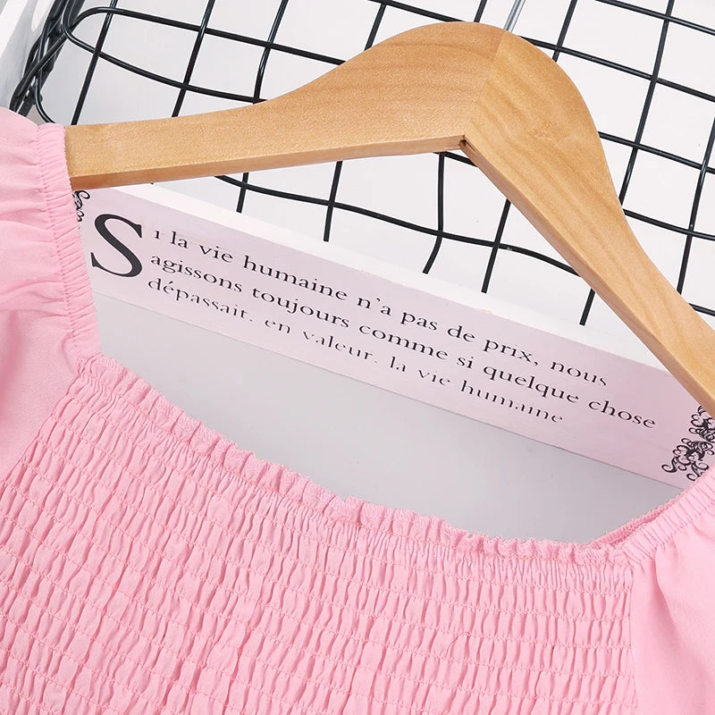 Pink Shirred Princess Summer Dress