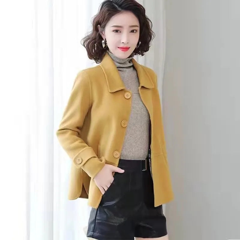 Short Woolen Casual Autumn Coat