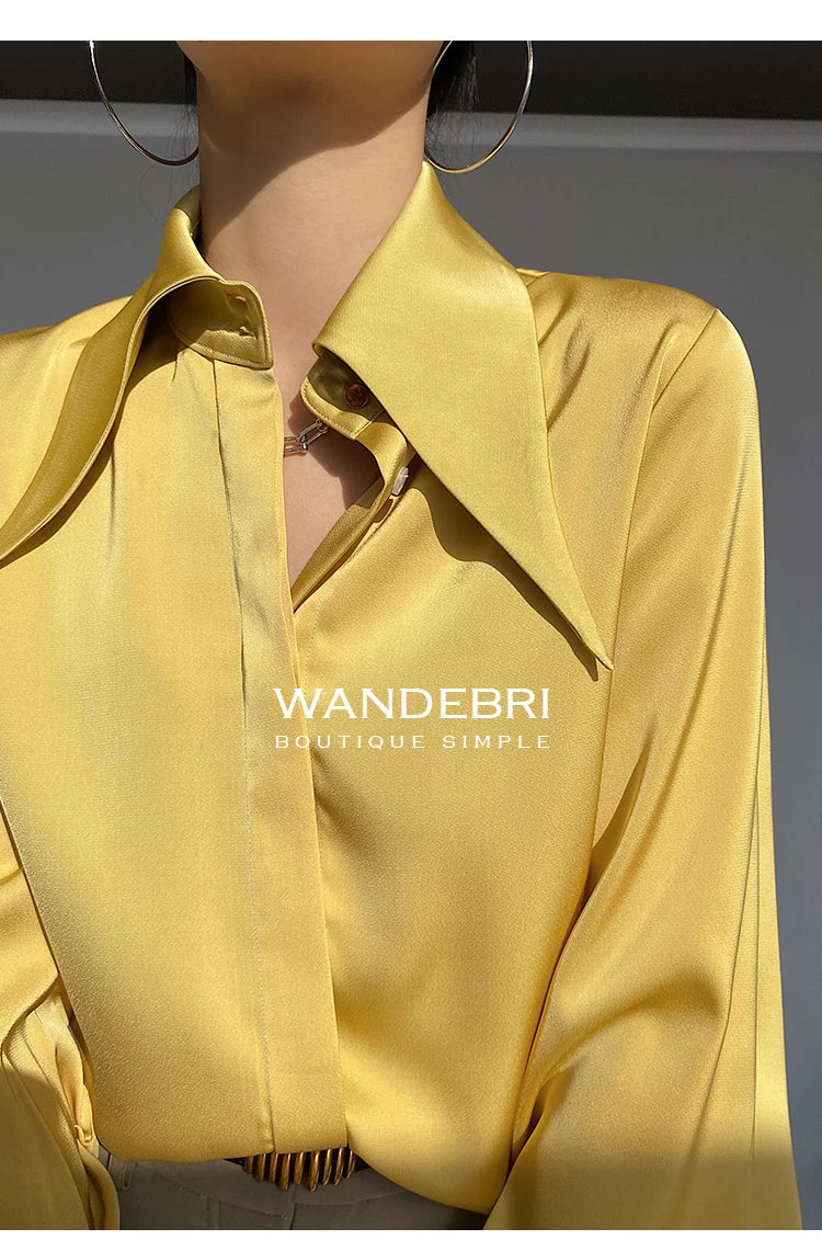 Elegant Satin Office Casual Shirt