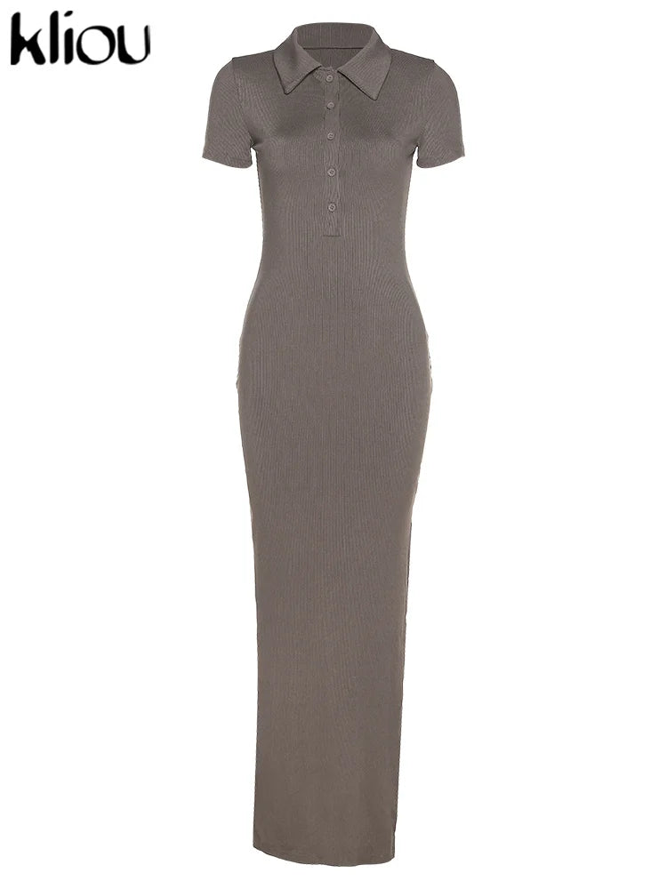 Elegant Collar Side Slit Dress