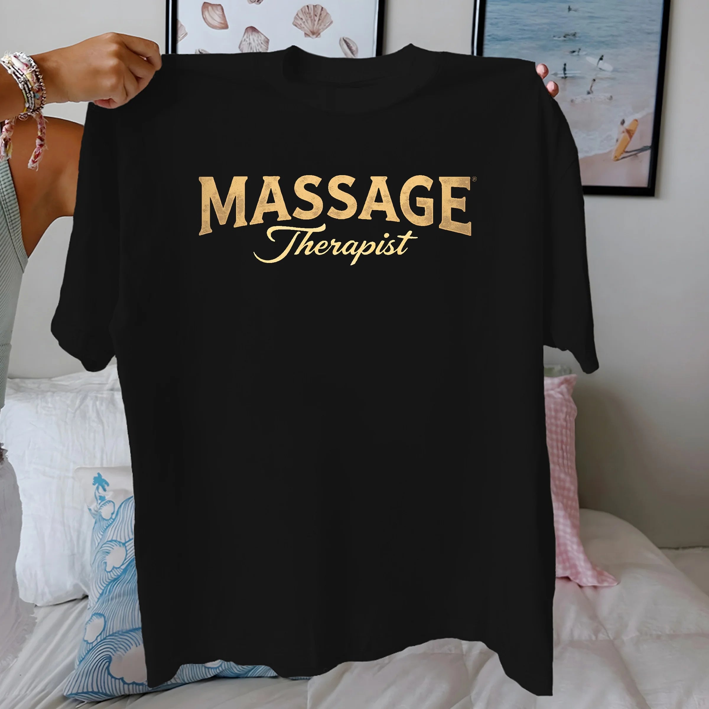 Massage Therapist Vintage Graphic Cotton T-Shirt