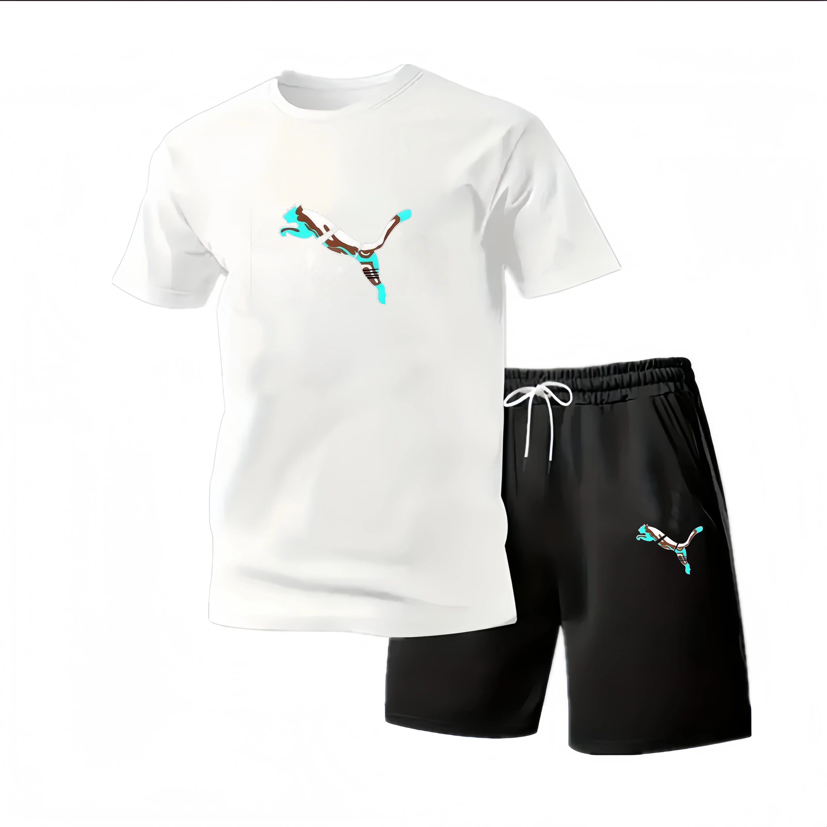 2026 Summer Fashion Men's Tracksuit T-shirt Shorts Set Leisure Short Sleeve Set Jogging Gym Suit Brand Clothing