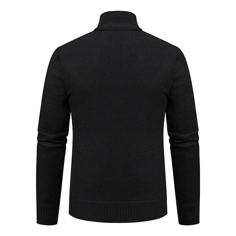 Stand Collar Fleece Zip Cardigan