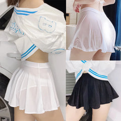 Pleated Y2K A-Line Mini Skirt