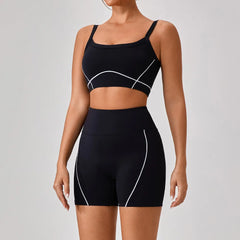 Woman Yoga Sport Outfit for Fitness Two Pieces Short Pant Sets Suits Tracksuit Sportswear Woman Gym Yoga Workout Clothes