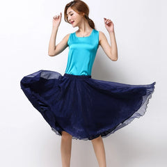 Silk Pleated High Waist Midi