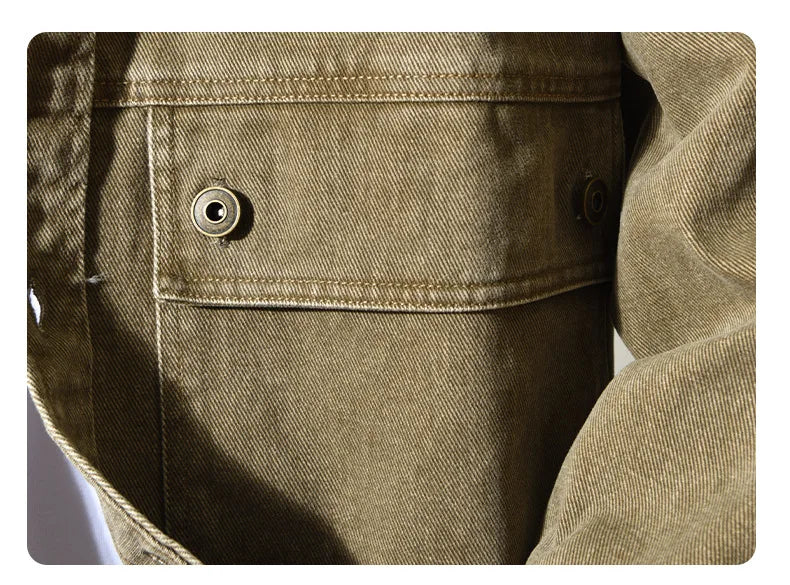 Vintage Cotton Cargo Shirt Jacket