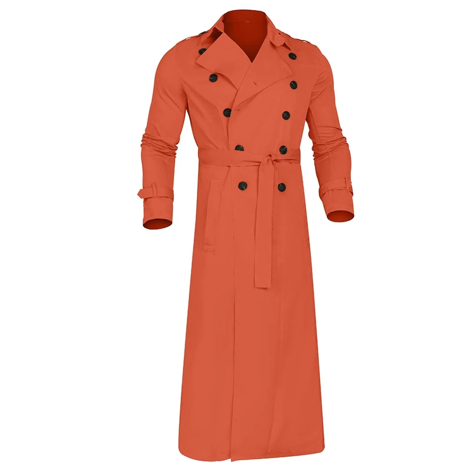 Men’s Luxury Full-Length Trench Coat – England Style Business Overcoat