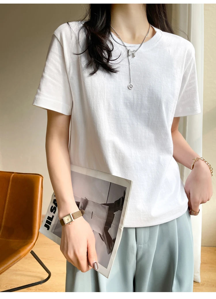 Loose Cotton Summer Tee Women