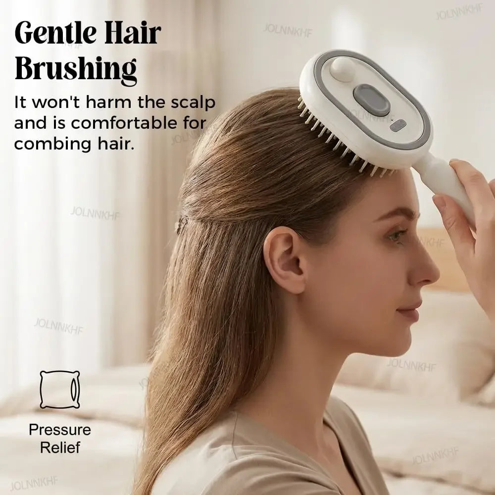 Rechargeable Hairs Massage Brush 3-in-1 Electric Spray Air Cushion Massage Comb for Frizzy Hair Scalp Care Relieve Hair Tangles